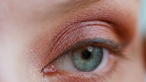 primer plano del ojo de una mujer con maquillaje