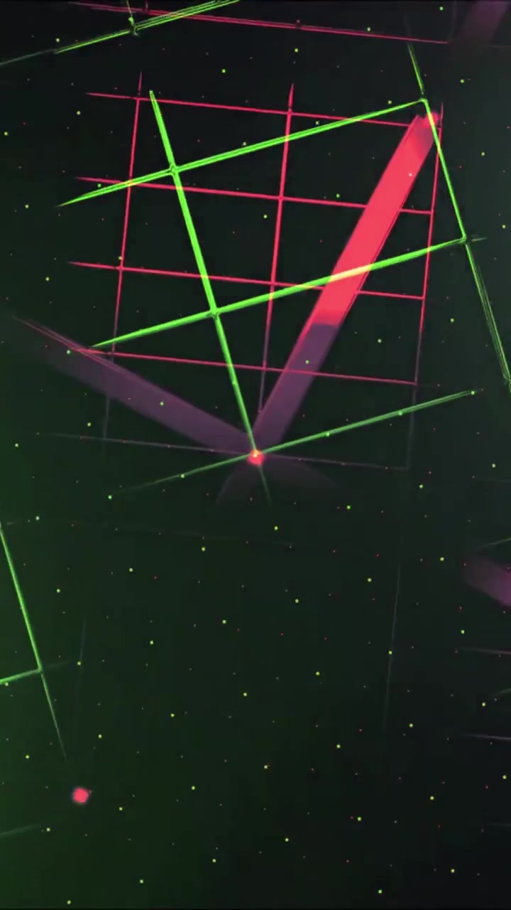 Dynamic Neon Green and Red Lines Forming a Geometric Grid