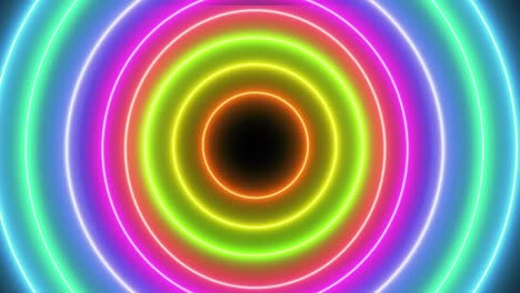 looping animation neon colorful circles .4k motion graphics