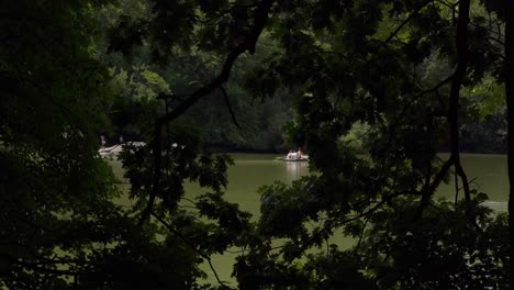 Row-boat-in-the-Central-Park,-New-York-City,-New-York