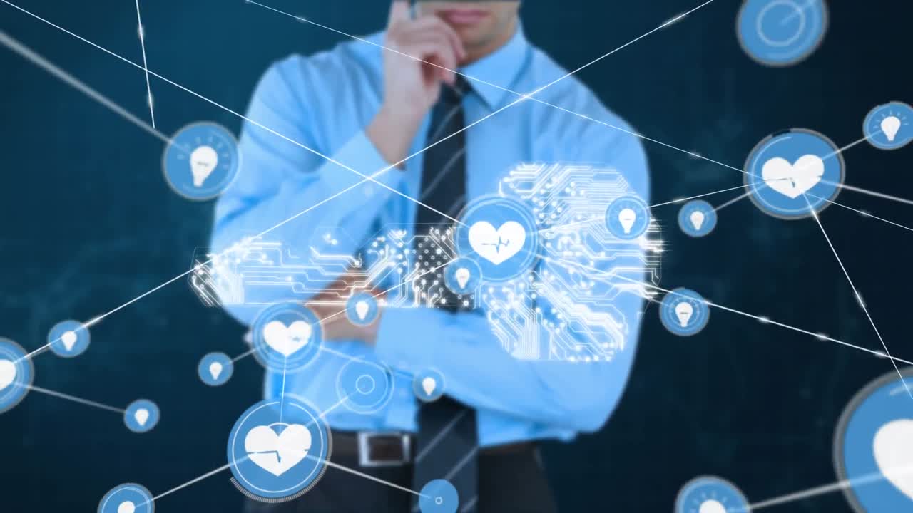 아이콘, 디지털 키 및 사업자와의 연결 네트워크의 애니메이션