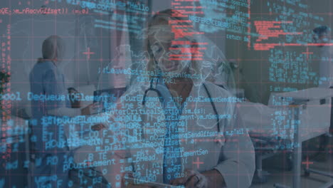 animación del procesamiento de datos en diversos médicos y pacientes