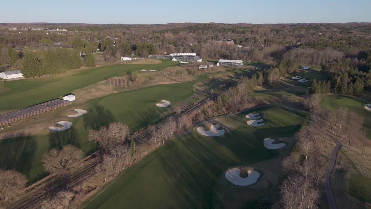 Rolling Fairways and Signature Bunkers Define TPC Toronto at Osprey Valley - A Top-tier Course Nestled in Alton, Caledon, Ontario - Drone Flying Forward