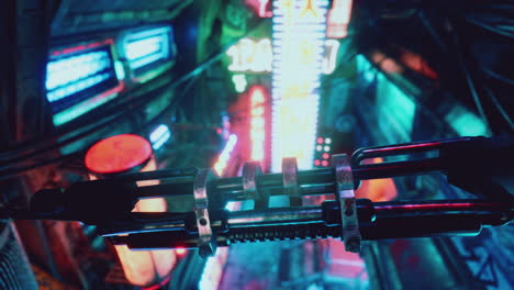 el paisaje urbano cyberpunk por la noche