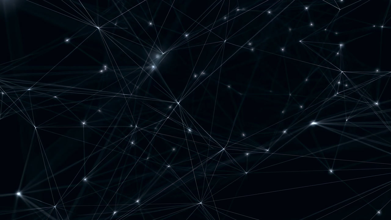 Dark Starfield Connected By Thin Lines With Subtle Glints, Nodes Linked In Web, Data Network Metaphor,