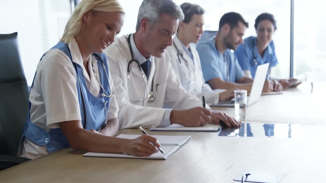 Concentrated doctors working