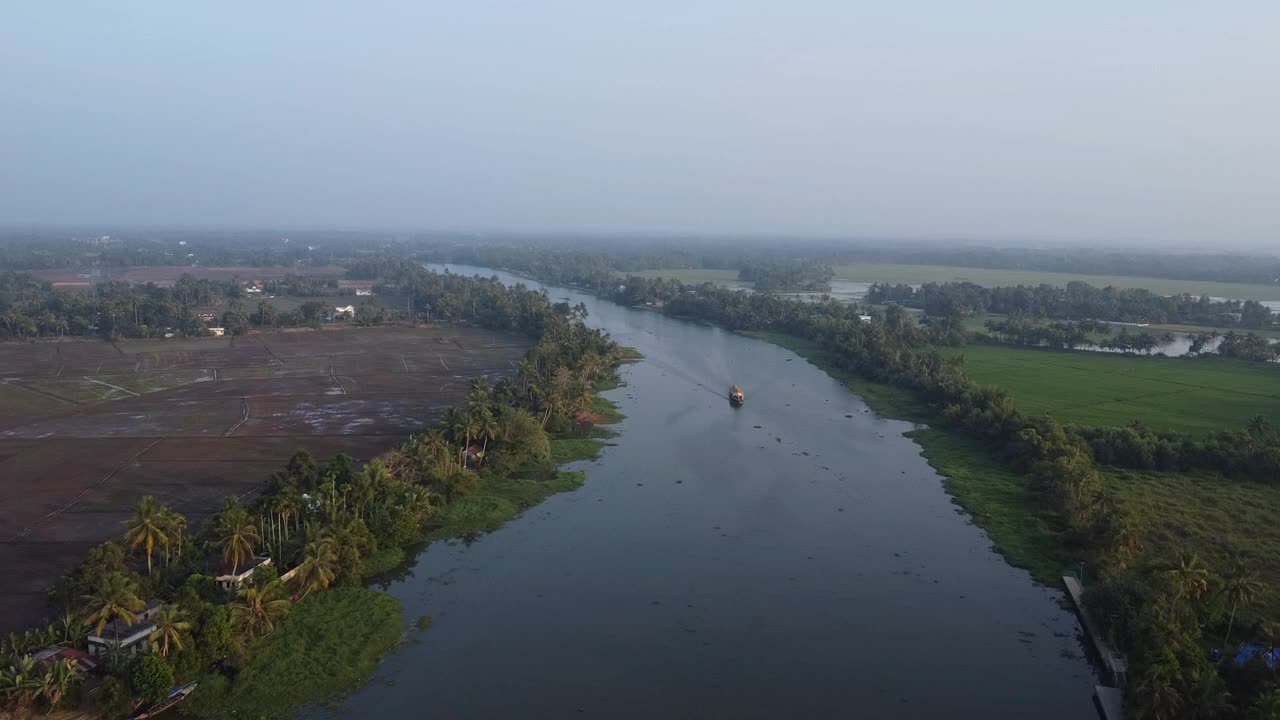 Smuk kanal i Kerala, Indien