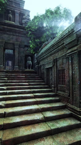 stone steps leading to ancient cambodian temple