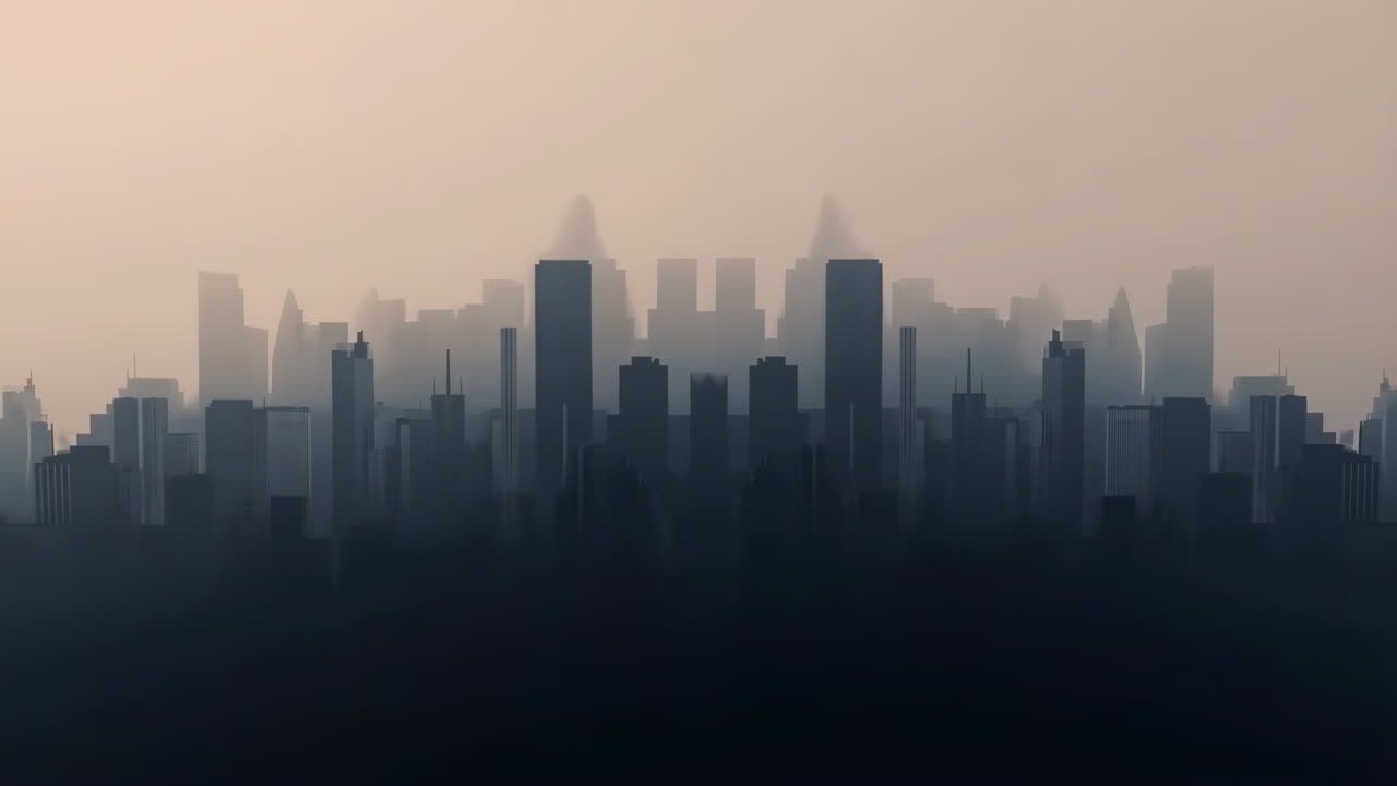 Hazy Cityscape Silhouette