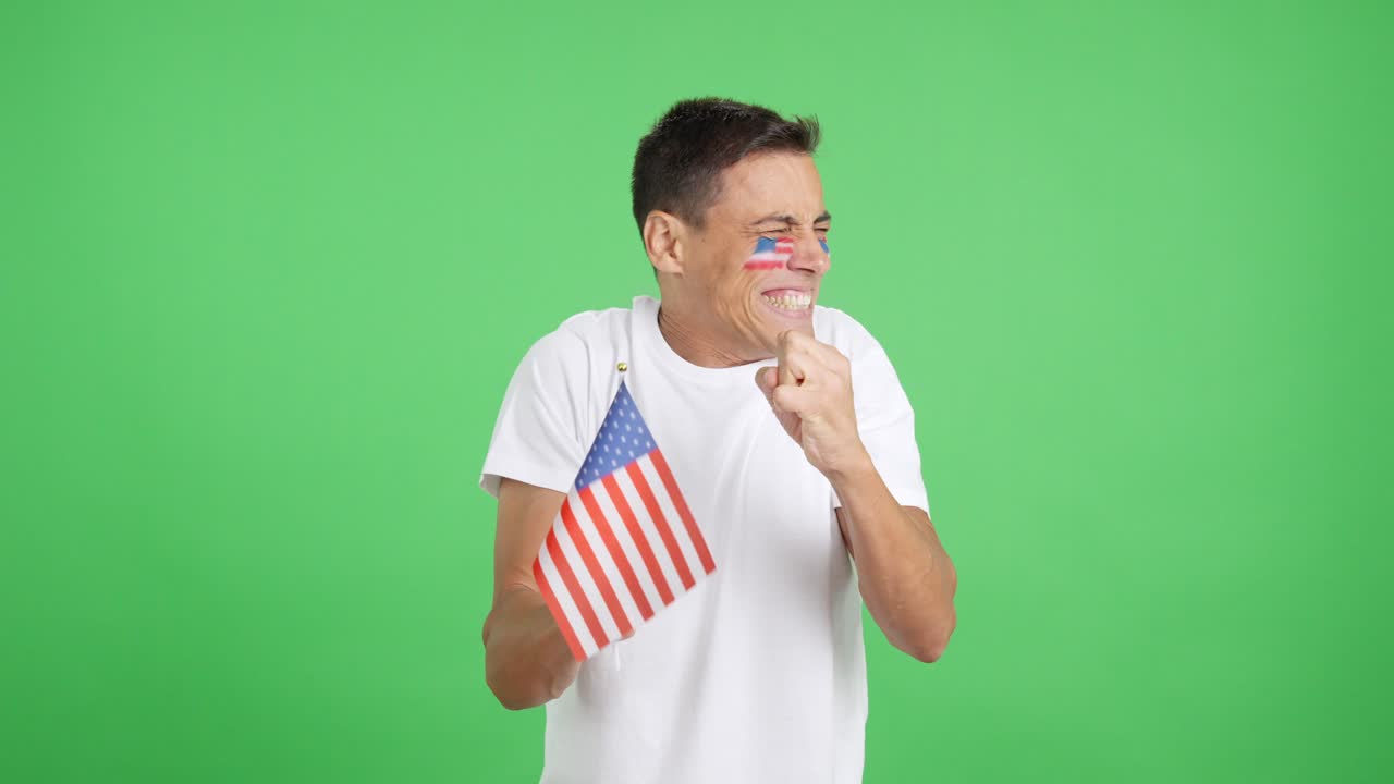 USA supporter during an exciting march that is ultimately lost