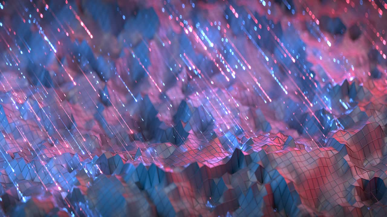 폴리 메쉬 (low mesh seamless loop) 3d 렌더링 애니메이션