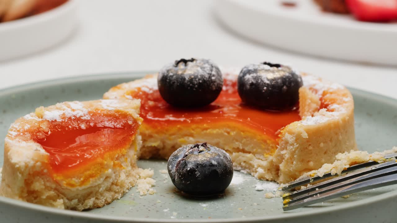 Orange Jelly Tart with Blueberries