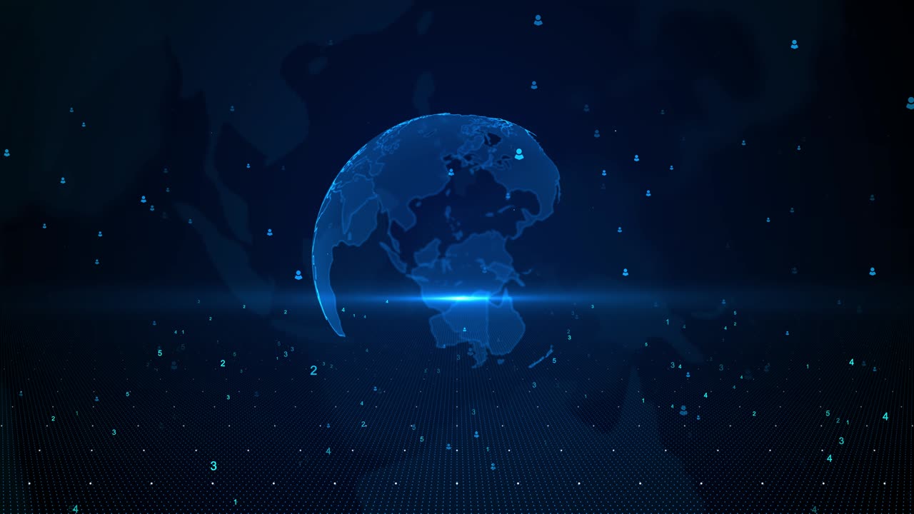 Global Digital Network with User Connections and Data Flow