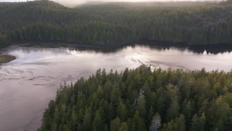 The-ocean-and-forests-of-the-coastline-on-Vancouver-Island-in-British-Columbia-in-the-Pacific-Northwest-of-Canada