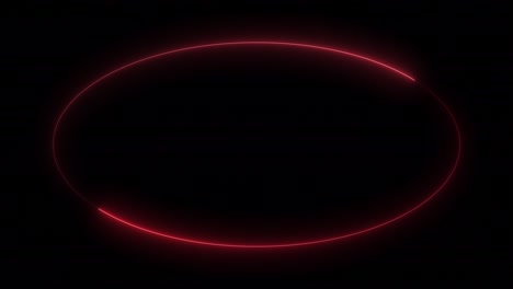 abstract seamless looped ellipse neon frame animation background. red neon light line running on black. glowing circle frame with empty space for logo or text. ultraviolet fluorescent led banner. alpha channel included.