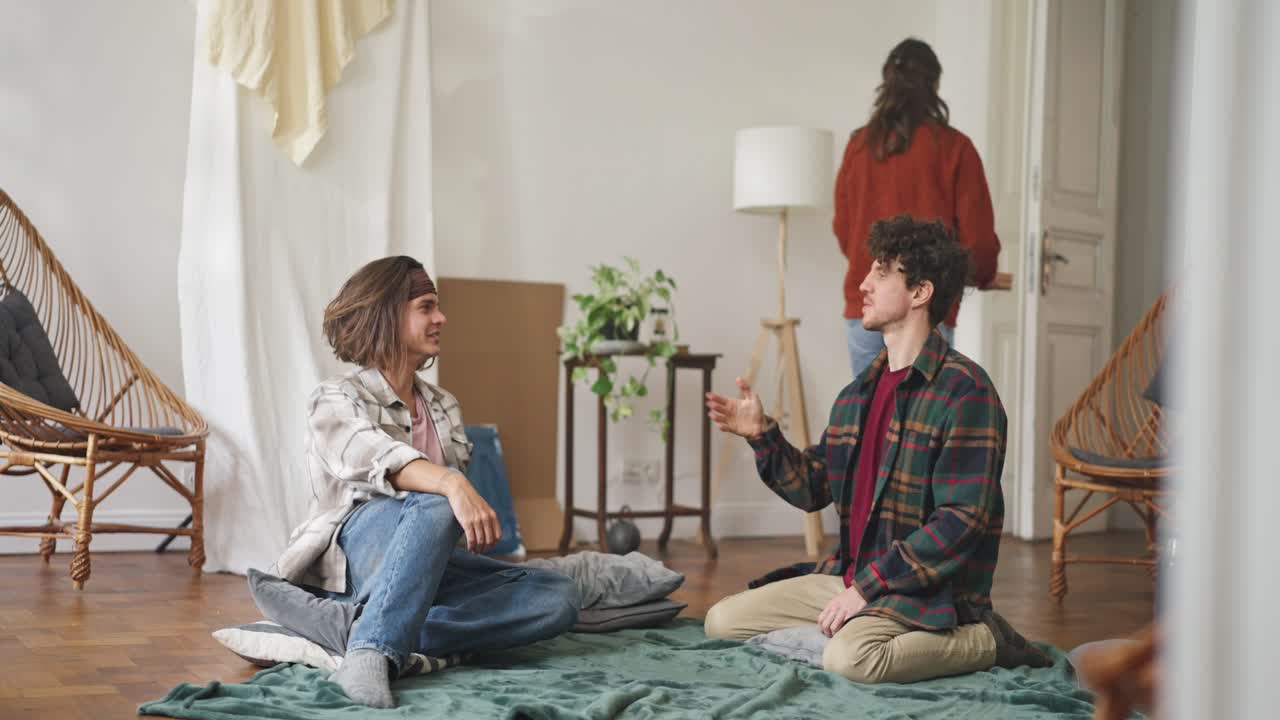 Young Couple Moving In, Talking