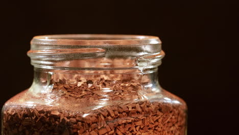 Closeup-powdered-coffee-product,-Instant-coffee.