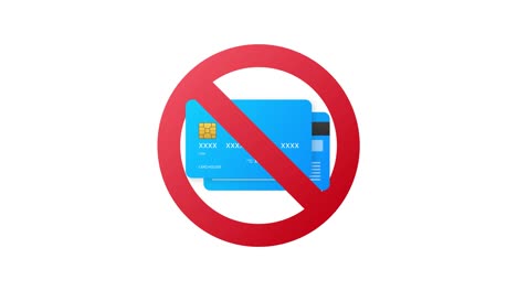 cash only, stop sign. no debit or credit card. money sign. motion graphics.