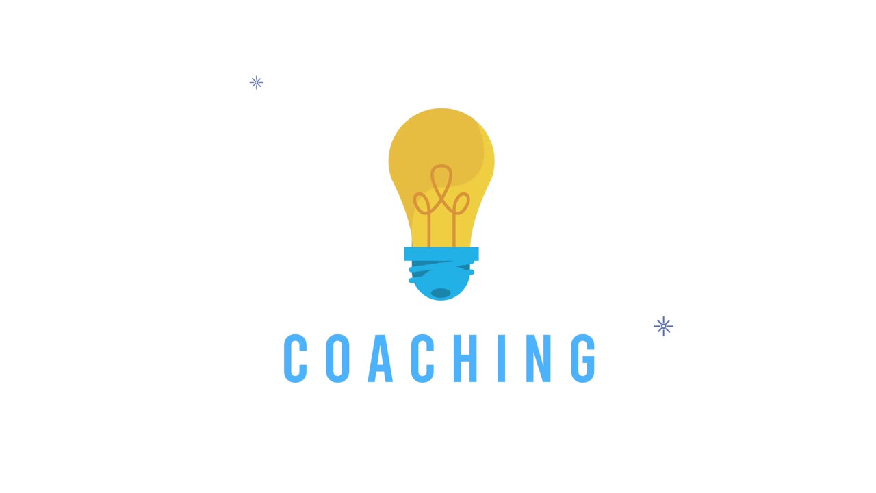 coaching lettering with bulb animation
