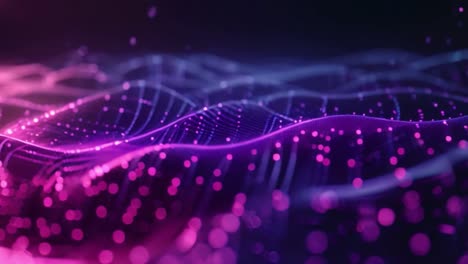 abstract digital waveform with glowing dots and lines