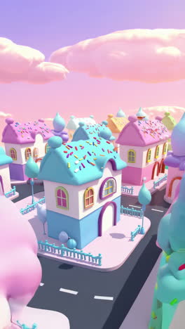 a colorful candy-coated town