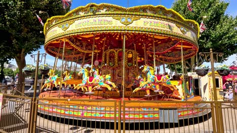 children enjoying a vibrant merry-go-round