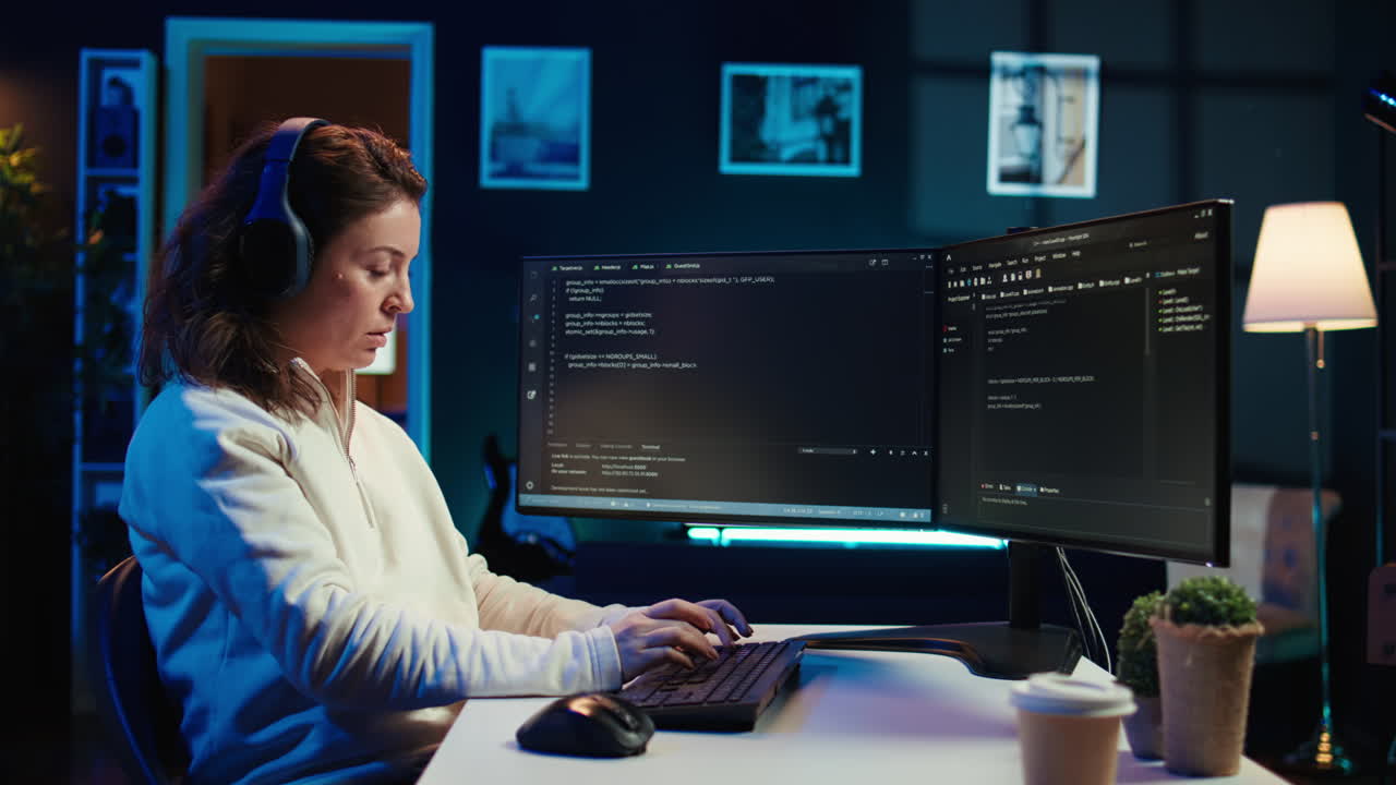 Admin listening music and writing lines of code filtering malicious traffic