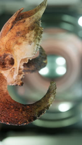 close-up of an animal skull