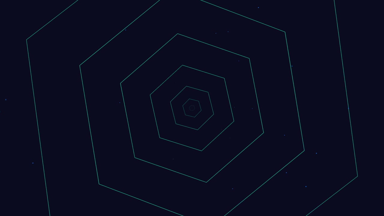 Fundo Abstrato em Movimento com Linhas Geométricas Hexagonais em Expansão