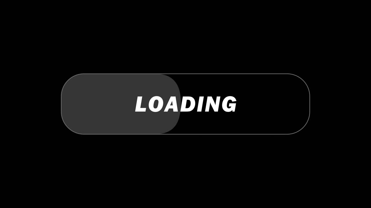 LOADING bar with text progressing from left to right to 100%. Ideal for video intros and visualizing data processing in cybersecurity or software explainer videos. Use add or screen modes. Animation