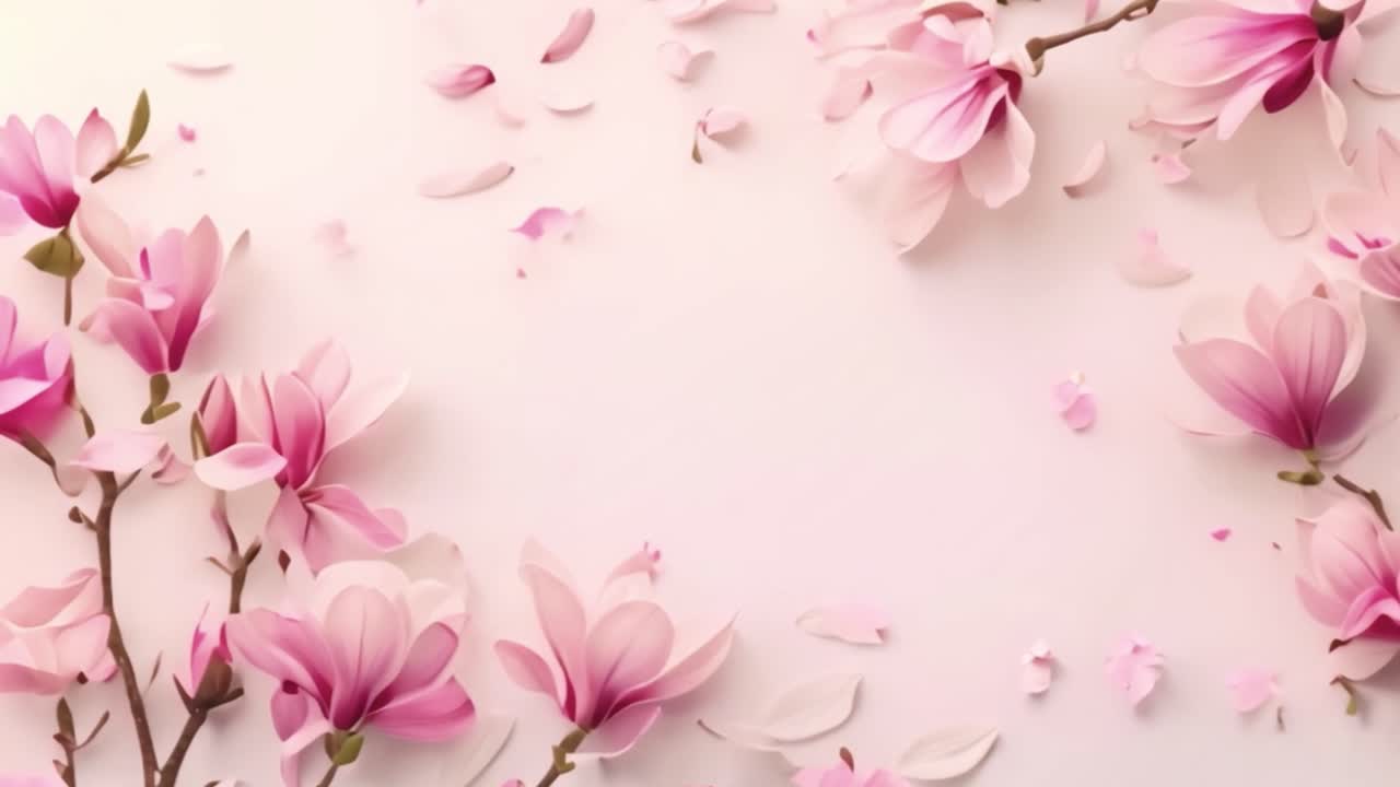 Pink Magnolia Blossom Background