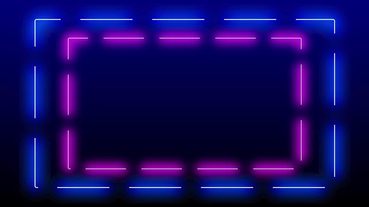 efecto de movimiento del marco cuadrado rectangular azul rosa colorido de luz de neón. efecto de movimiento futurista de la discoteca techno 3d bucle azul rosa luz láser marco de la etapa de bucle sin costuras de fondo