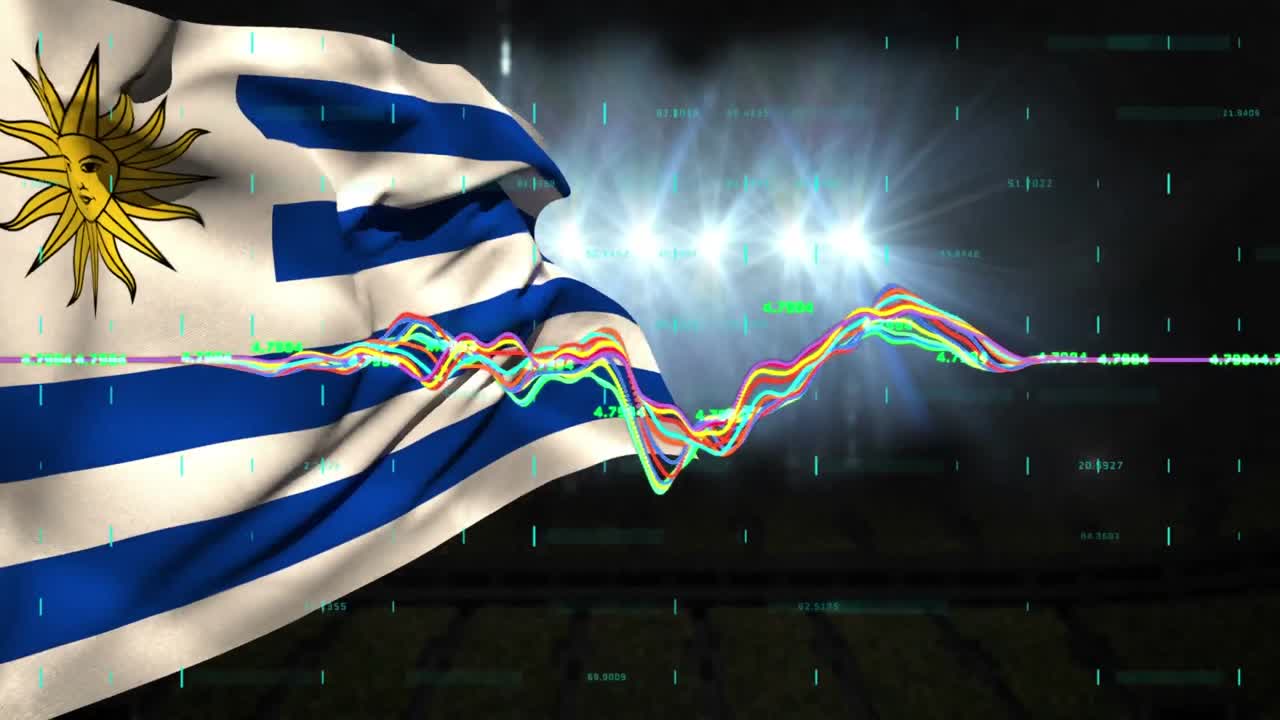 우루과이의  ⁇ 발 위의 데이터 처리 애니메이션