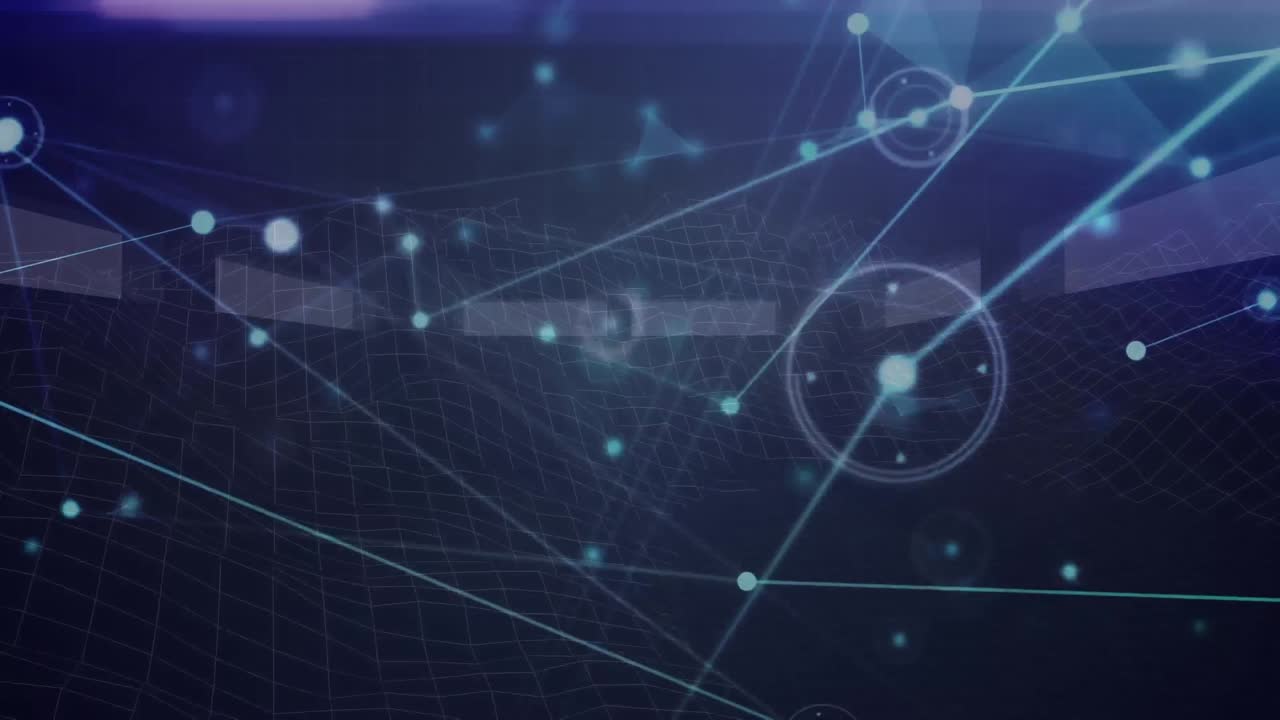 Animation of networks of connections over spinning mountains