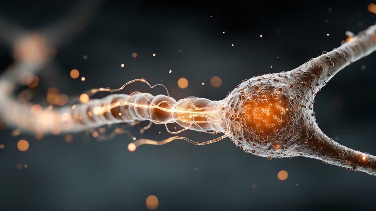 Dynamic Visualization of Neuron Synapse Activity: An Artistic Representation Exploring the Intricacies of Neural Connections and Their Role in Information Transmission