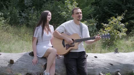couple enjoying music in nature