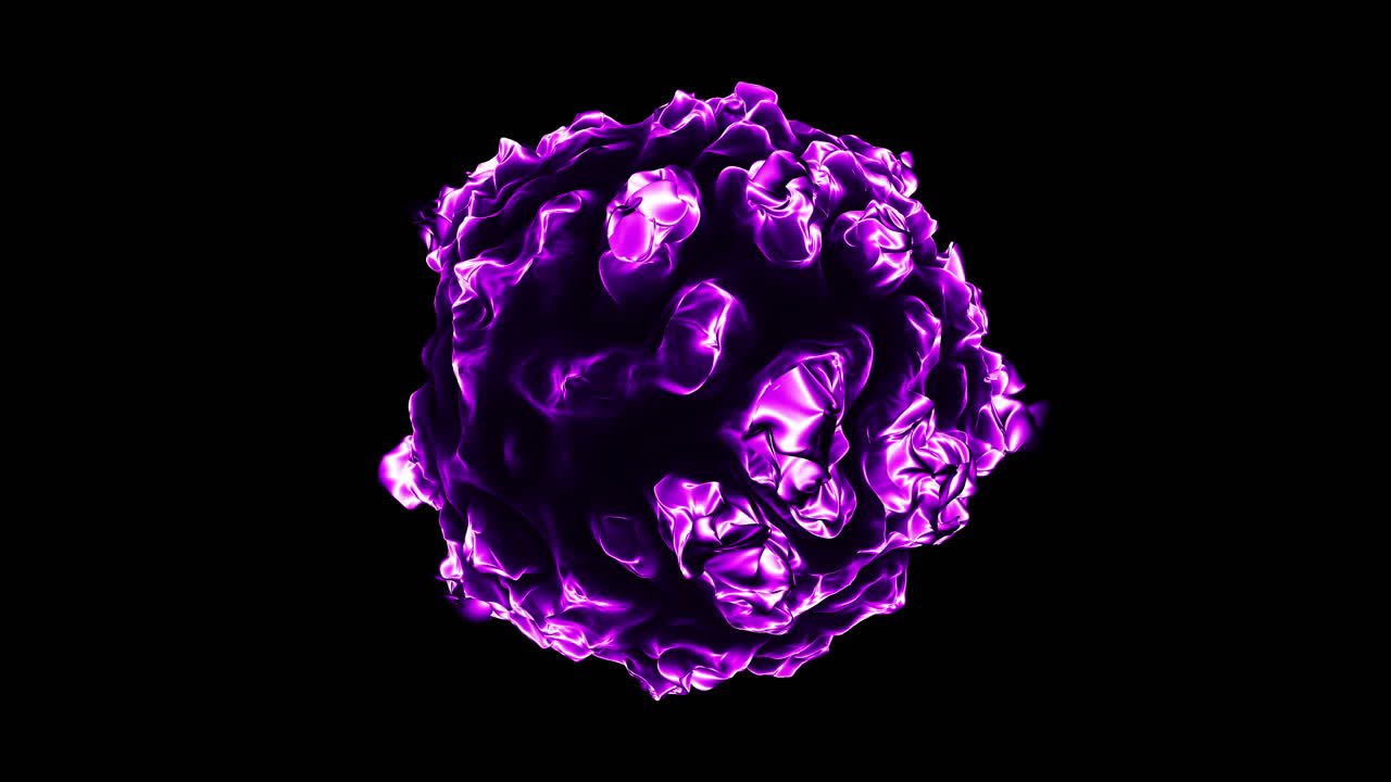 A mysterious glowing purple object is shown floating in darkness, casting an eerie glow. Its abstract shape and size remain unclear, leaving an air of intrigue