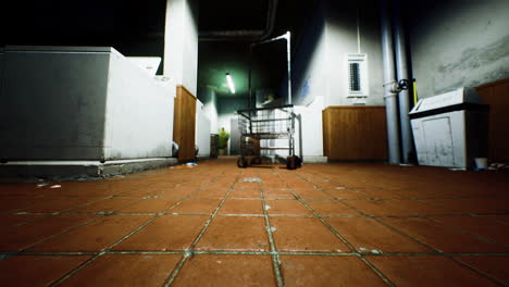 una lavandería oscura y abandonada