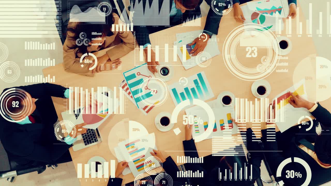 Creative visual of business people in corporate staff meeting