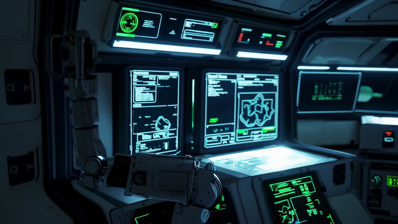 Futuristic Spaceship Control Room