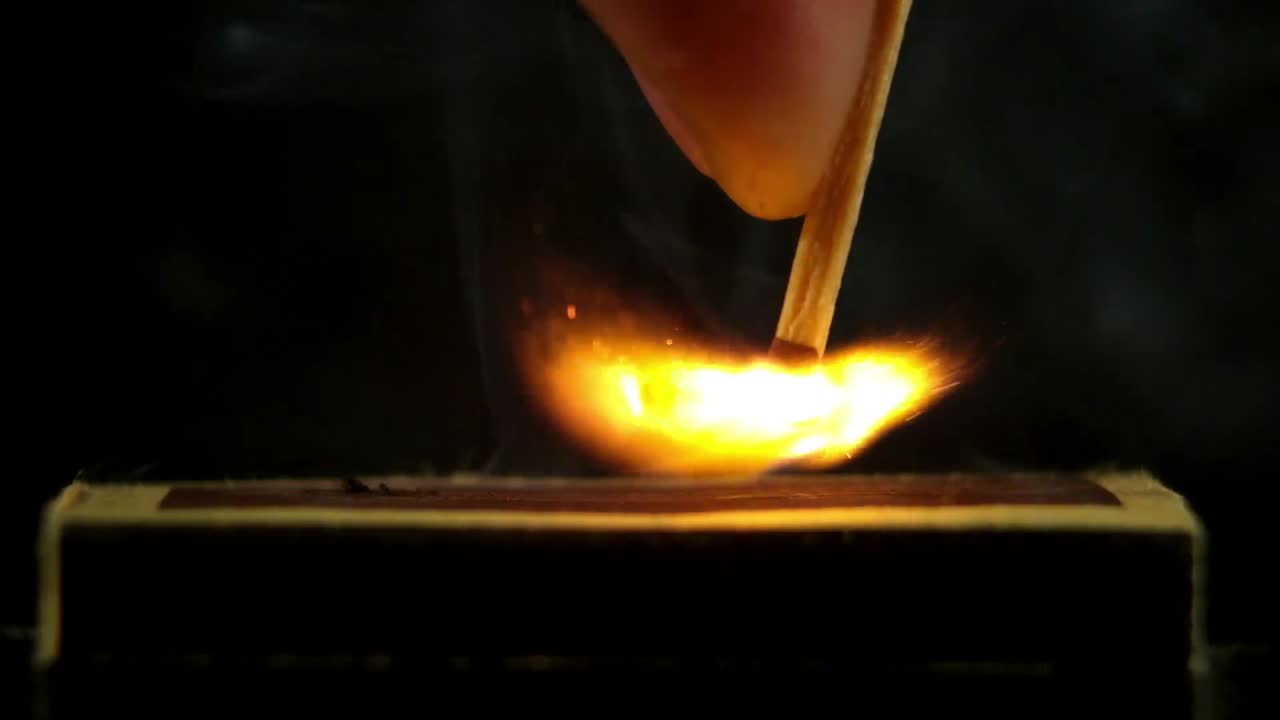 Match lighting on black background