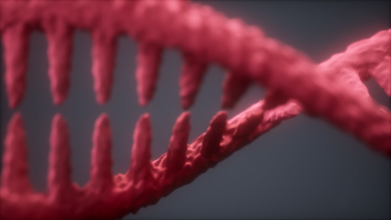 molécula de adn en el fondo gris