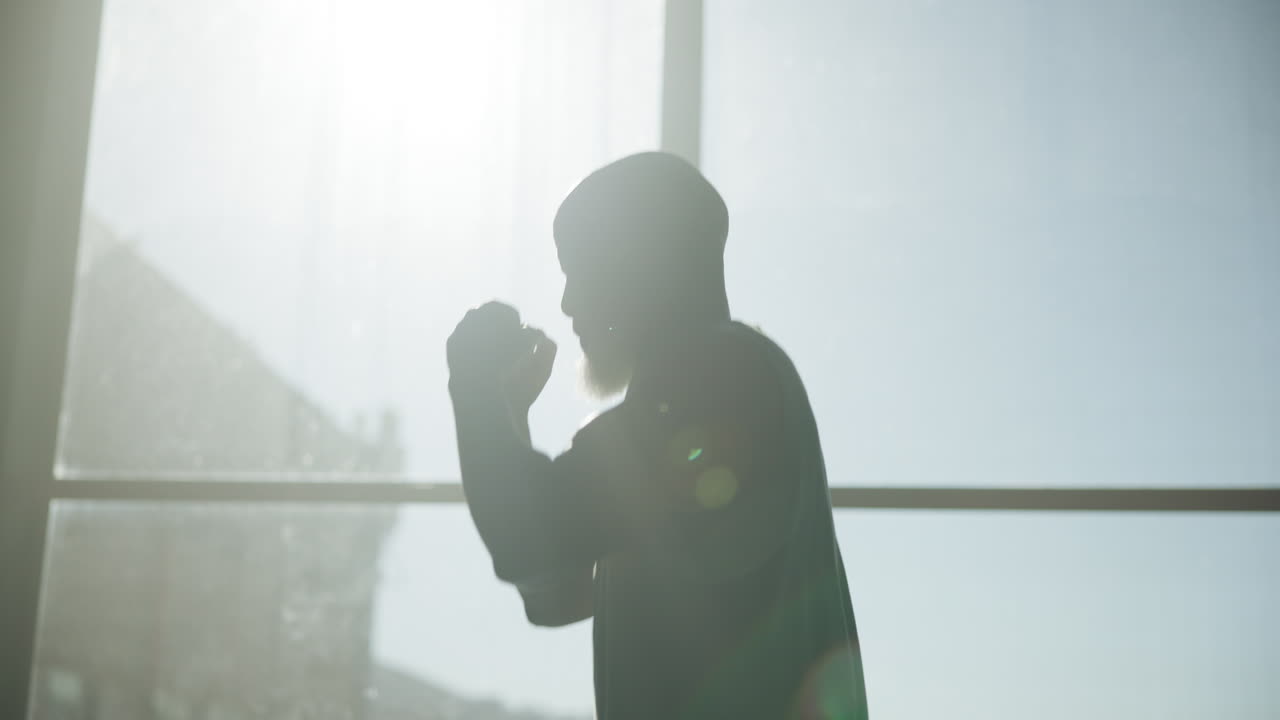 Man boxing silhouette