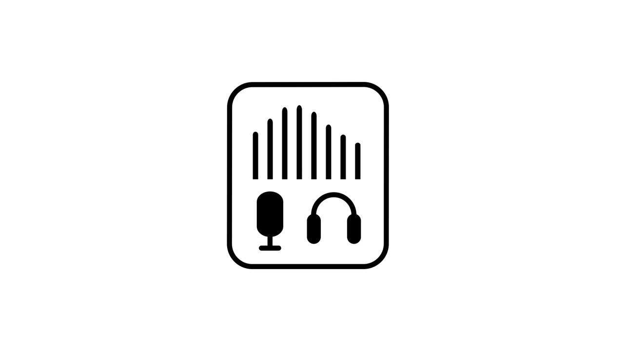 Studio monitor speaker setup with display bars animation isolated on white background
