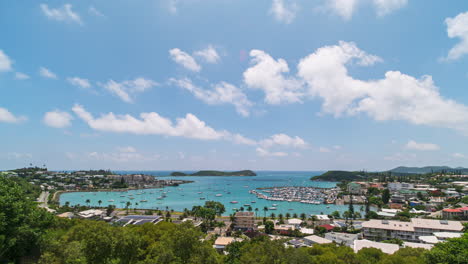 boats docked and anchored at the baie de l'orphelinat or orphanage bay on grande terre island of new caledonia - time lapse