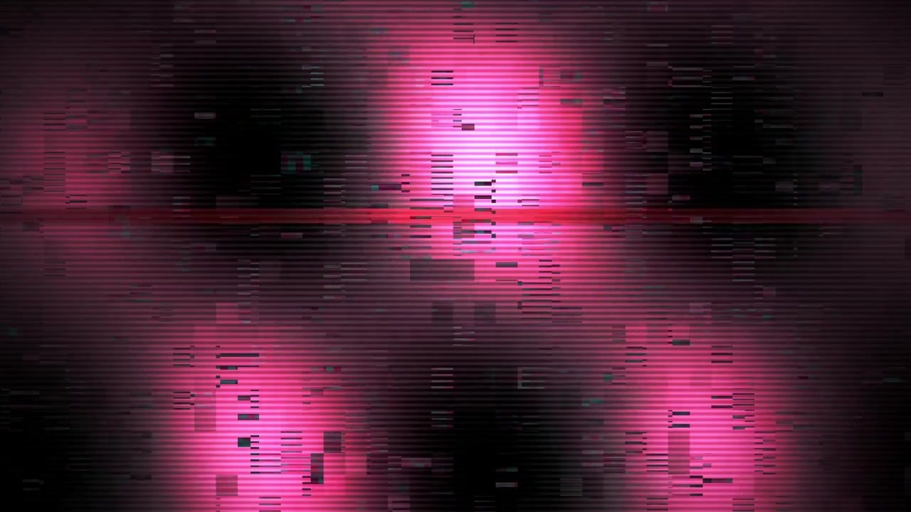 Dynamisk abstrakt glitch-effekt med lyserødt lys og horisontale linjer