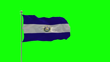 el salvador 3d illustration of the waving flag on a pole with chroma
