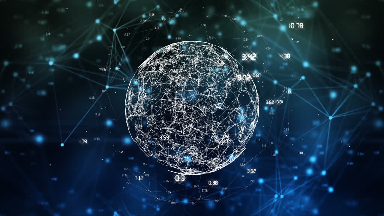 Data connections and rotating digital globe
