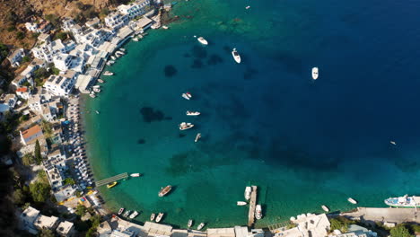 scenic cove of loutro village in the southern island of crete greece - aerial