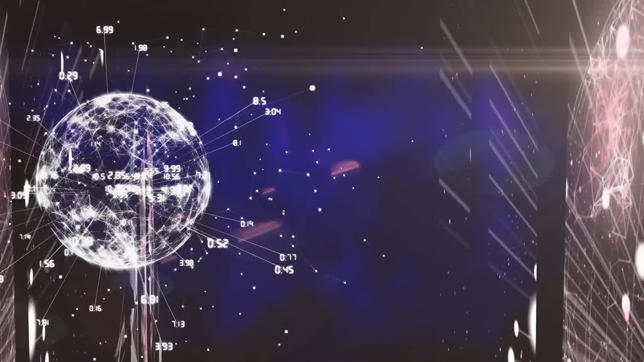 미디어 아이콘의 네트워크와 함께 지구의 애니메이션